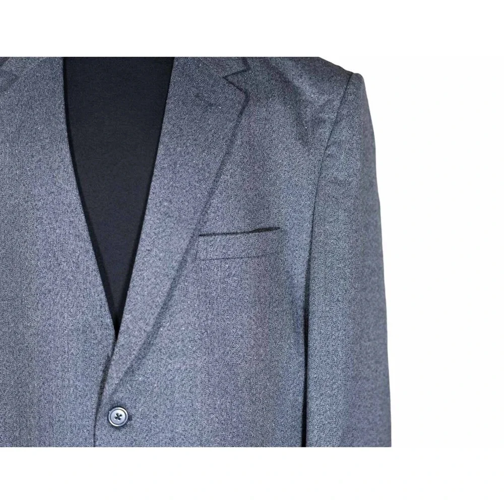 Mens Blazer Blue Wool Twill Dress Formal Suit Jacket Wedding Sport Coat 48R